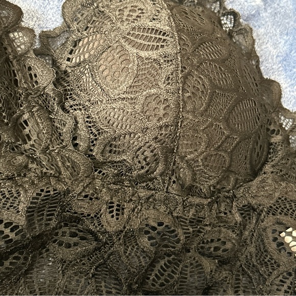 COPY - Lingerie Set Sz small Black Lace Bralette Bra Matching  Panties High L… - Picture 9 of 12